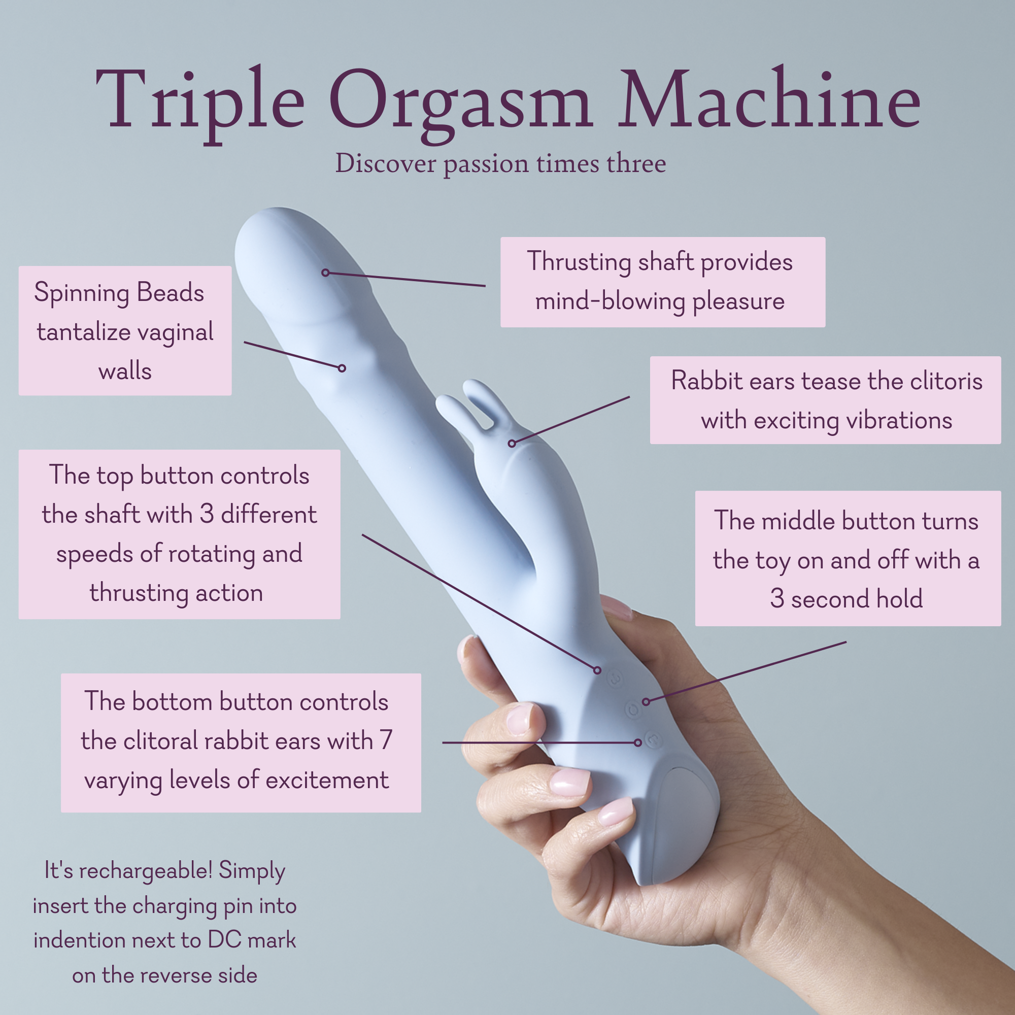 Triple orgasm machine - Premium dual action massager